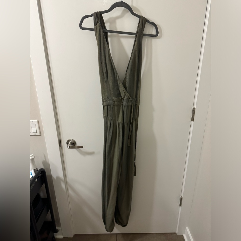 Free People Army Green Jumpsuit